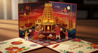 greeting card for diwali